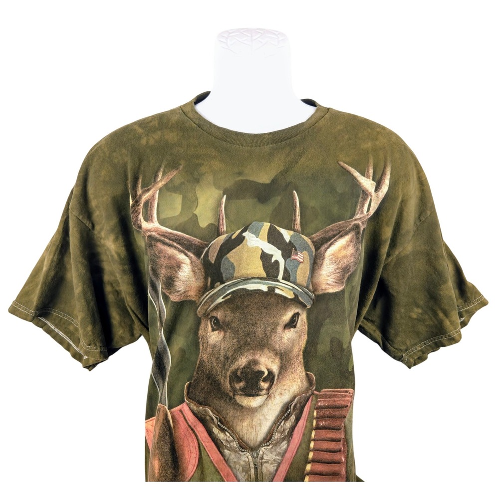 The Mountain Deer‎ Hunter Graphic T Shirt Camo Hat 2XL Mens